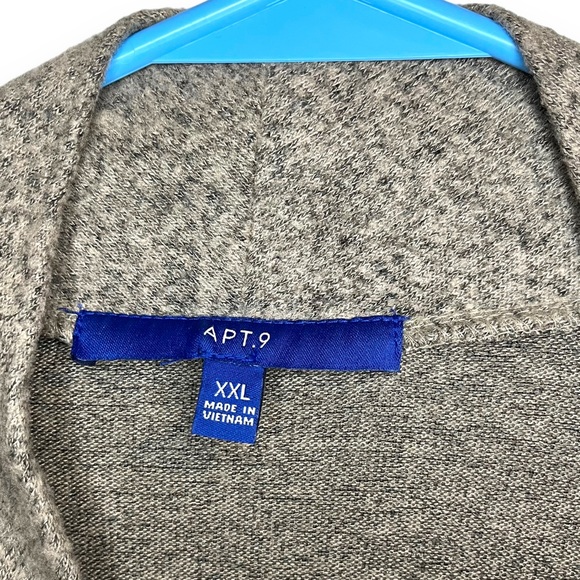 Apt. 9 Women's XXL Plus Soft Mocha Tan Button Wrap Cardigan Sweater Rayon Blend - Picture 3 of 7